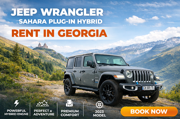 A new vehicle has joined our fleet — the Jeep Wrangler Sahara Plug-in Hybrid - Car rental News in Tbilisi | Car rental in Tbilisi